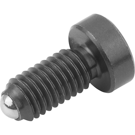 Kipp Spring Plunger Spring Force, With Head, D=M10 L=26, Free-Cutting Steel, Comp:Ball Steel, Pu=10 K0336.10